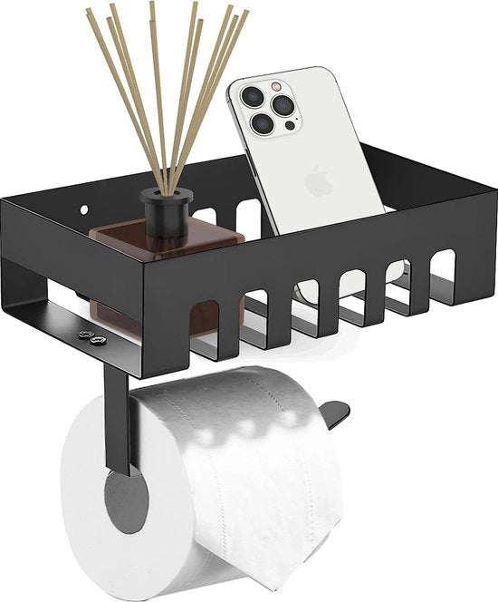 Supporto per WC Materiale Acciaio Inossidabile per Bagno Cucina WC (Nero)
