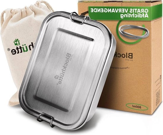 Lunchbox in acciaio inossidabile per bambini - 800ml - diviso in compartimenti - con chiusura - box bento