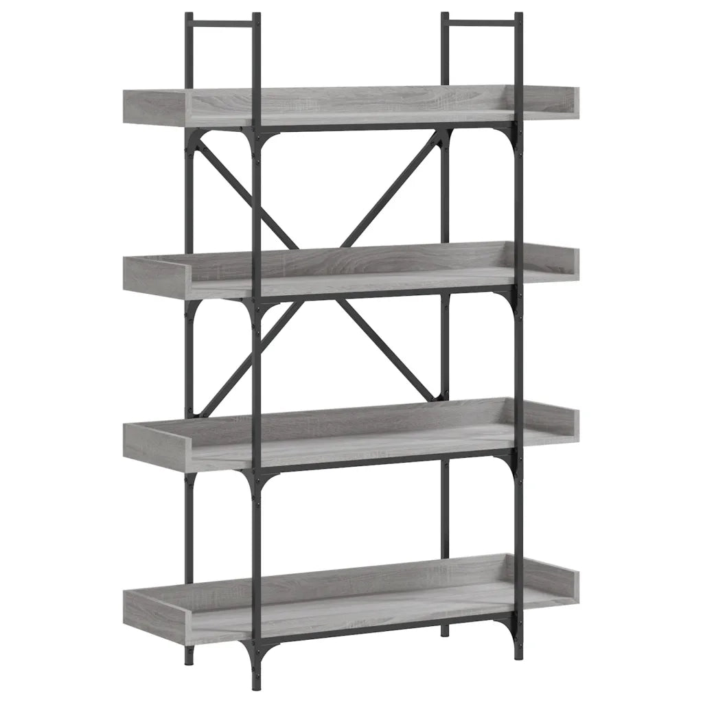 Libreria 4 Ripiani Grigio Sonoma 100x33x145,5 Legno Multistratocod mxl 110374