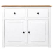 Credenza-Buffet-Armadio da cucina Bianca 93x40x80 cm in Legno Massello di Pino Panama