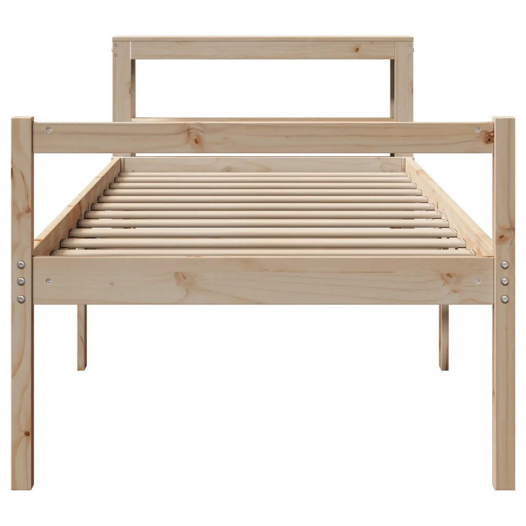 Letto per Anziani con Testiera 75x190 cm Legno Massello di Pino 3305849