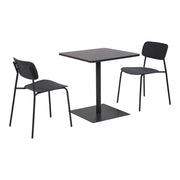 Set tavolo da giardino bistrot quadrato in acciaio con 2 sedie,