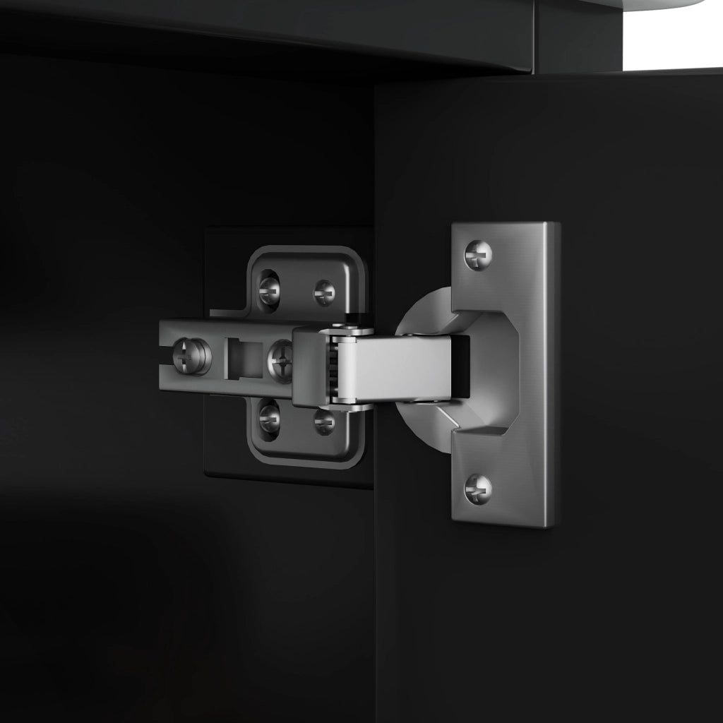 Mobile bagno con lavabo integrato 73x45x87 cm, MDF e ceramica, 2 ante e 1 cassetto, nero