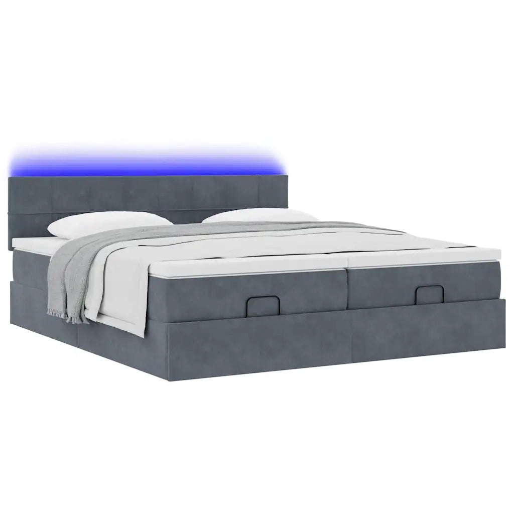 Struttura Letto Pouf con Materassi 180x200 cm Velluto 3312924
