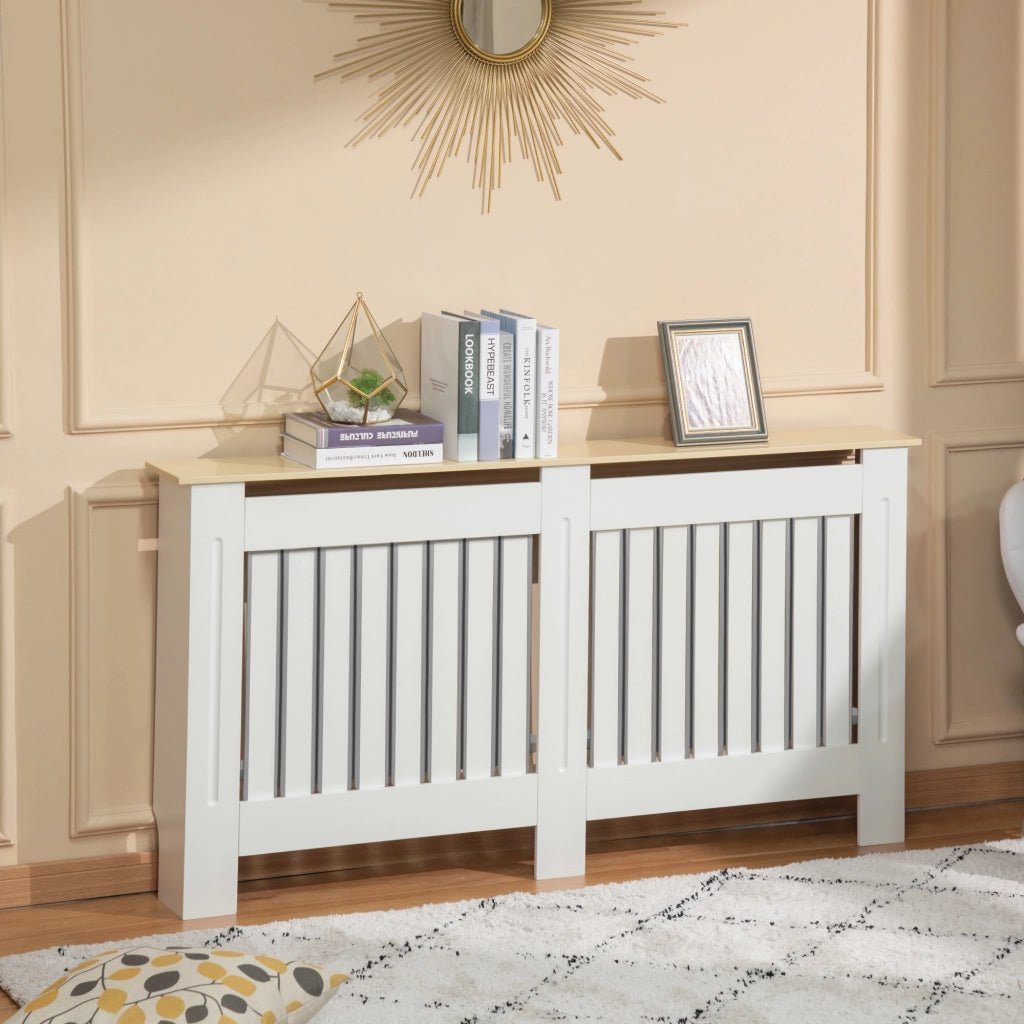 Copriradiatore in MDF con dispositivo antivolto ¨C zephmum ¨C Bianco 152x19x83 cm