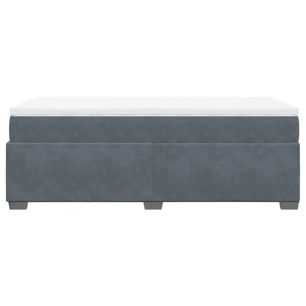 Giroletto a Molle con Materasso Grigio Scuro 90x190 cm Velluto 3285252