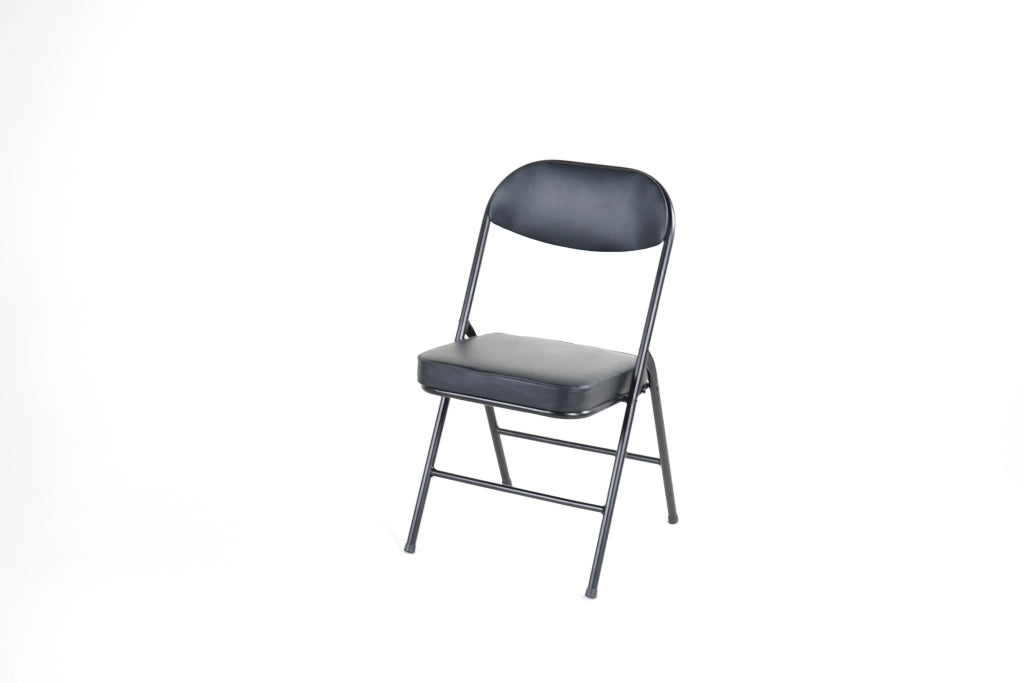 SEDIA PIEGHEVOLE Set da 4 con seduta imbottita, acciaio, Nero