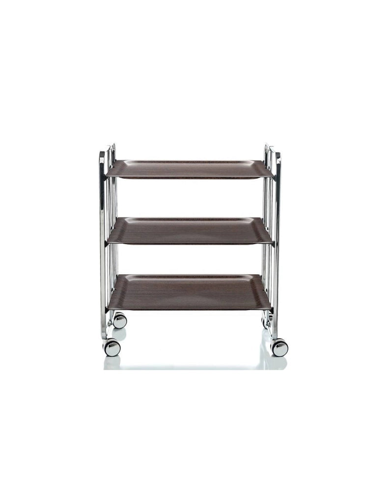 Carrello da cucina pieghevole cromato con ruote BAUHAUS 3 ripiani