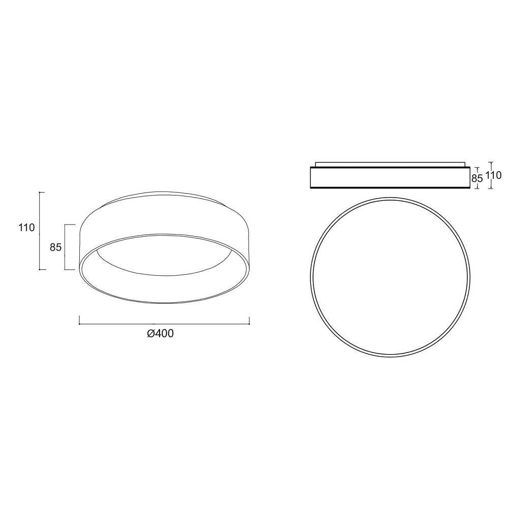Trade Shop - Plafoniera Tonda Led 30 W Cct 3000k 4000k Lampada Soffitto Parete Muro Luce 40cm -