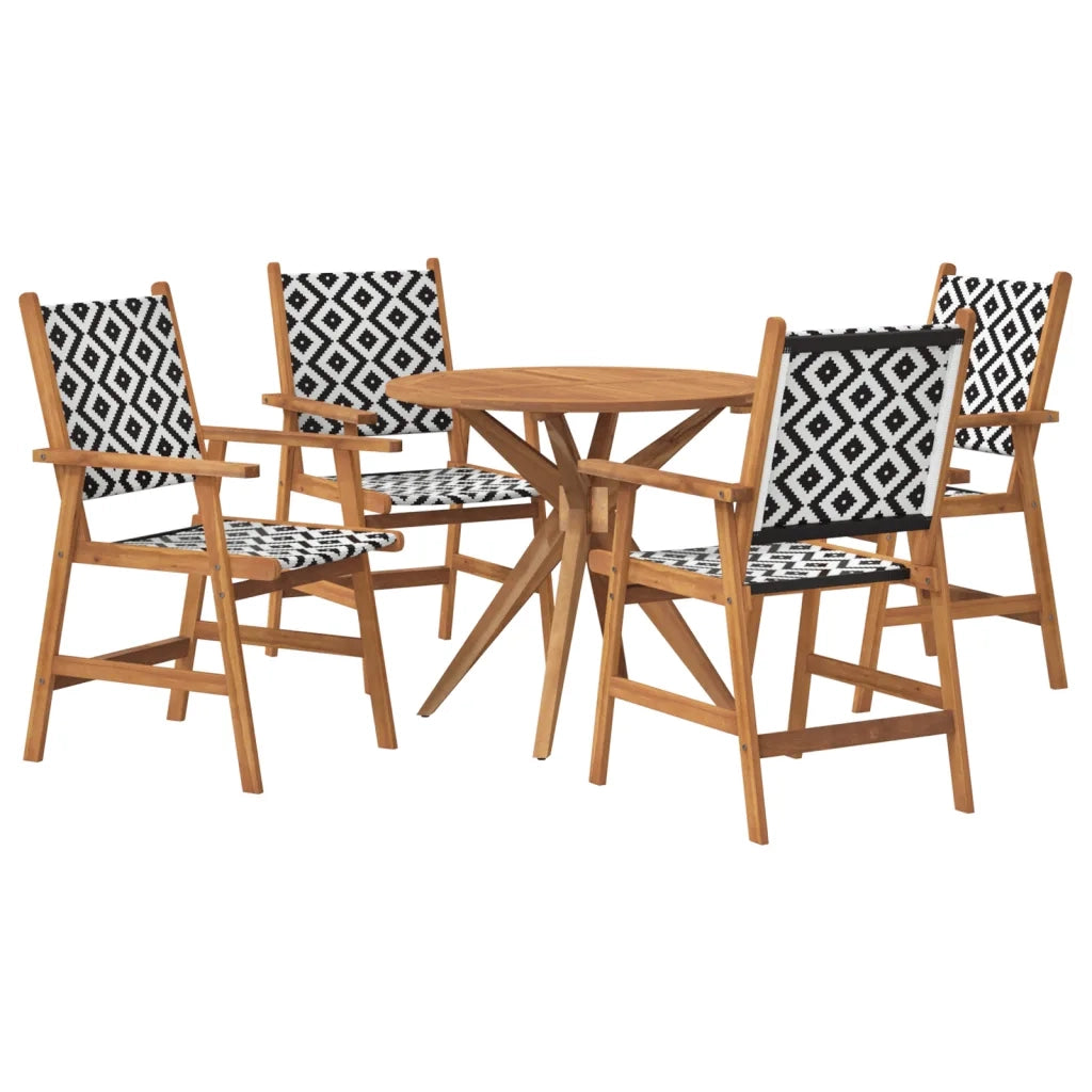 vidaXL Set da Pranzo per Giardino 5 pz in Legno Massello di Acacia