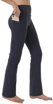 Broek Donne Hoge Taille - Stile Bootcut/Yoga - Controllo Addome - Workout/Hardloppbroek - Tasini Anteriore - Materiale Comodo