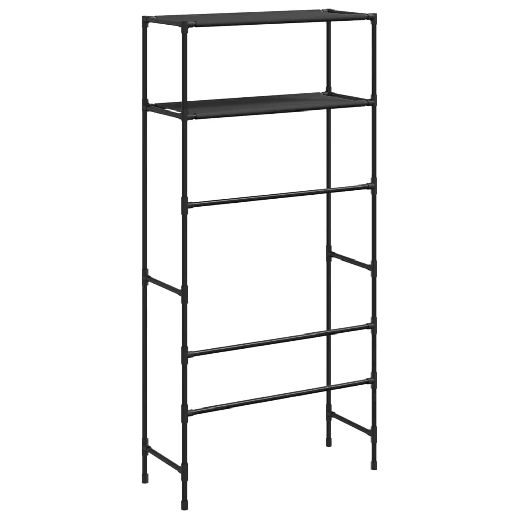 Scaffale portaoggetti a 2 ripiani per lavatrice ferro nero 02_0005446