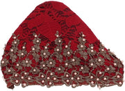 Tulband per Donna - Stoffa Vintage con Bordure - Capo con Slitta Stesa - Moda Donna - Comodo e Sicuro - Adatto per l'Uso Giornaliero