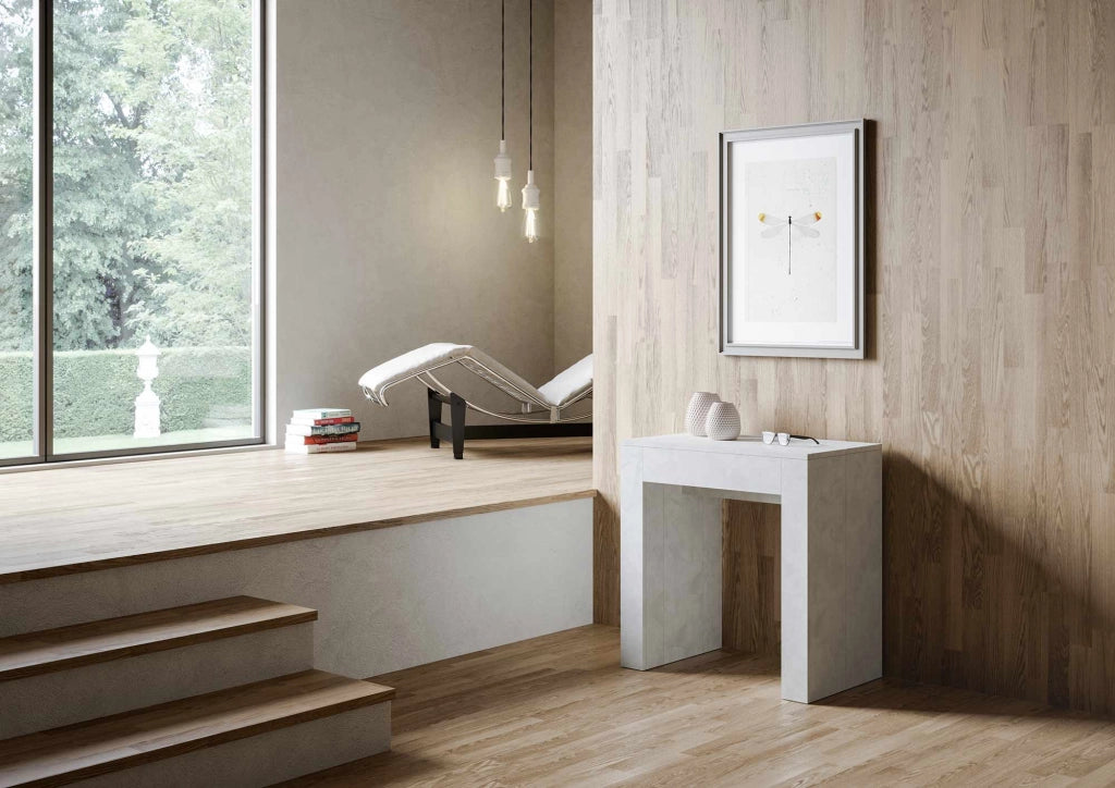Consolle allungabile 78x47/299 cm Allex Bianco Spatolato