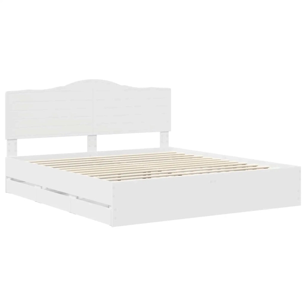 Struttura del letto Bianco 200 x 200 cm Legno Ingegnerizzato