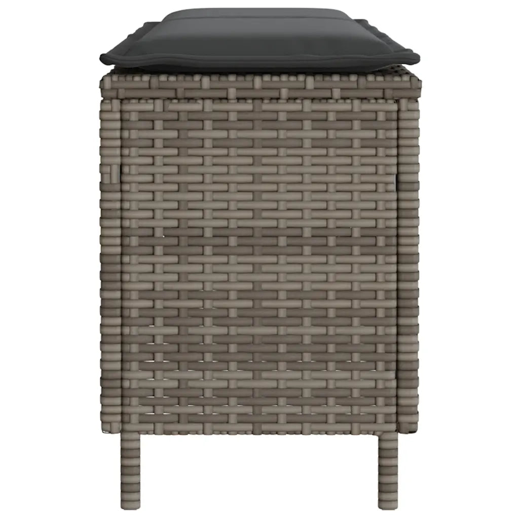 vidaXL Panca da Giardino con Cuscino Grigio 110x30x40,5 cm Polyrattan