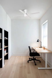 FARO Ventilatore da soffitto con luce LED FRASER acciaio bianco motore DC 6 velocita telecomando funzione inversa per ambienti 13-176 m² FARO-33756