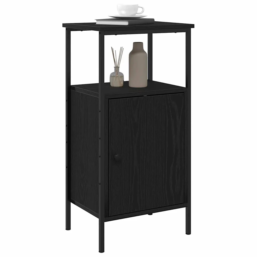 Armadio da Notte Rovere Nero 41 x 31 x 80 cm Legno multistrato 862917