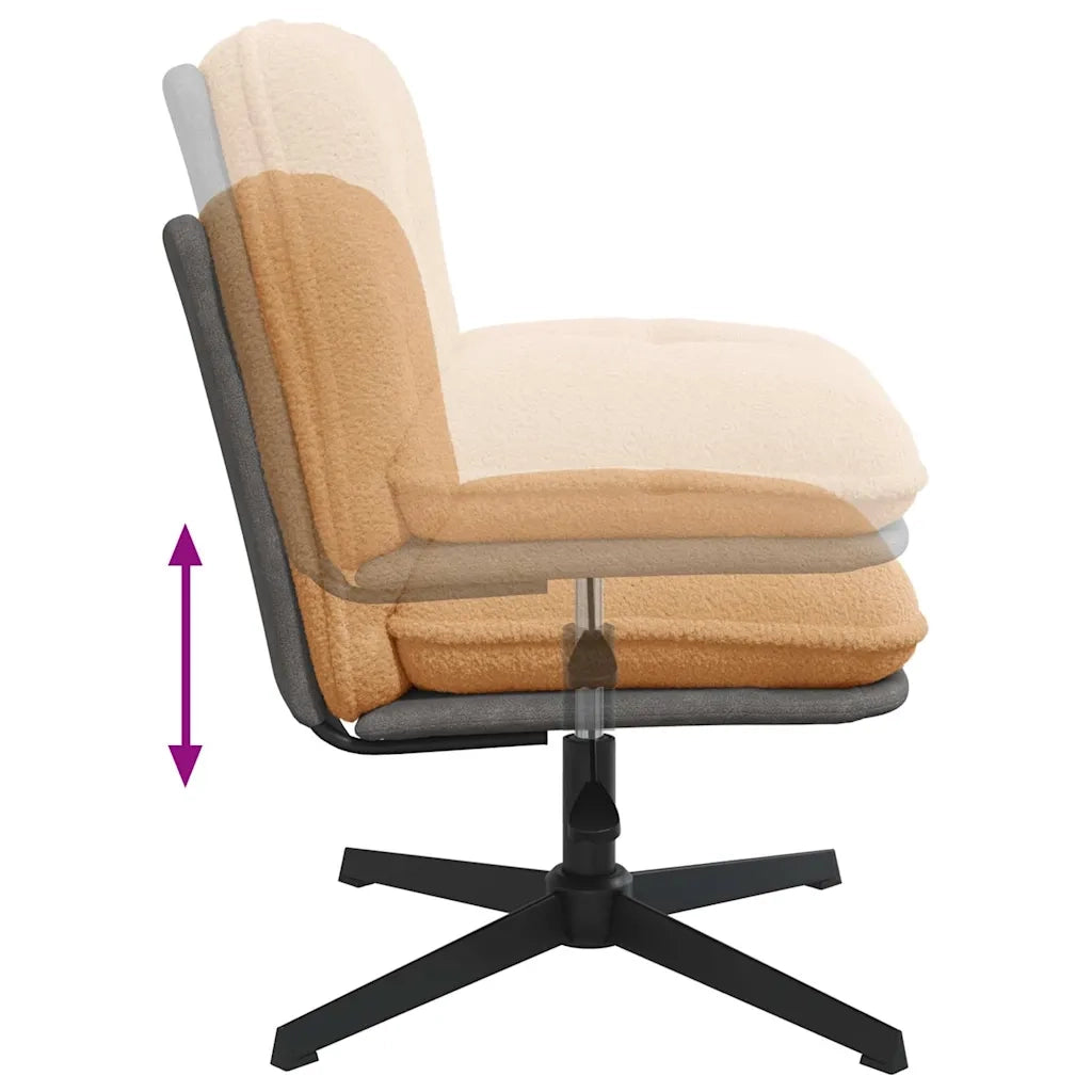 Sedia da Ufficio | Sedia da Gaming Girevole in Tessuto Riccio Beige Effetto Lana