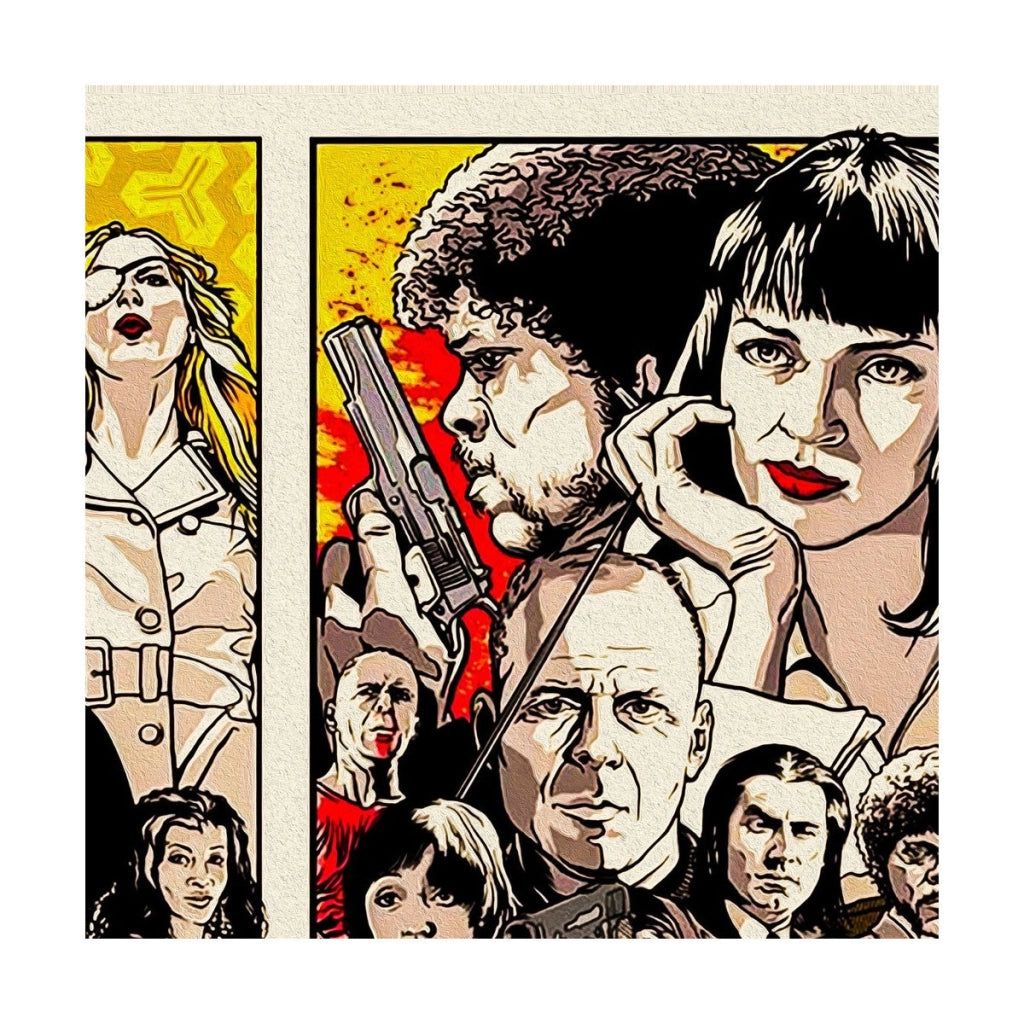 Tarantino locandine film - Quadro stampa su Canvas montato su telaio in legno Misura: 140x70 cm