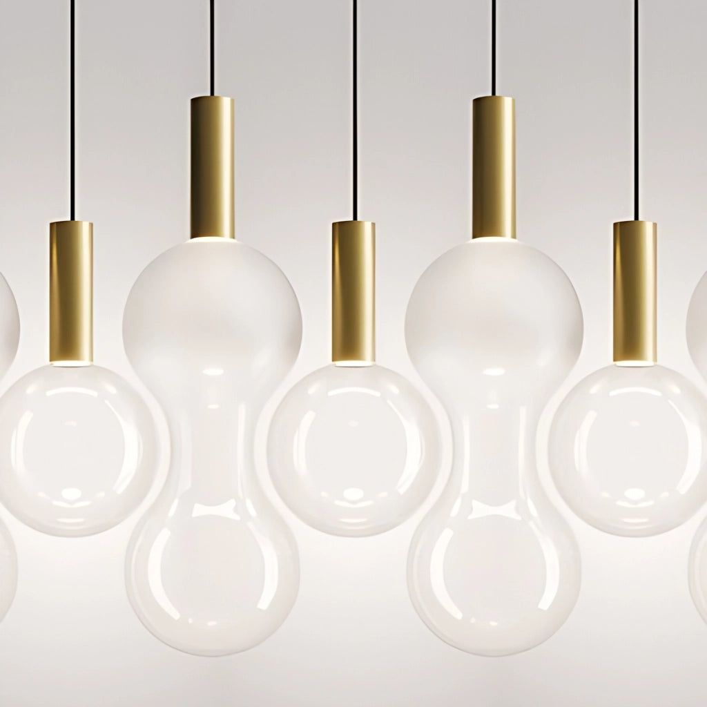 Zafferano Lampada a sospensione Sfer'Otto design in vetro borosilicato soffiato a bocca, finitura oro e trasparente sabbiato, LED 8W, CRI 90, IP40