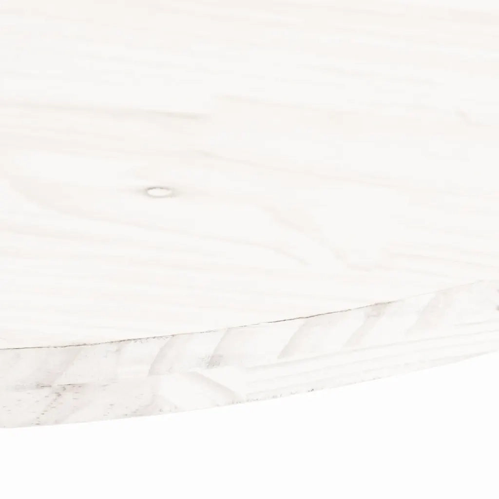 Piano Tavolo | Superficie Tavolo | Piano Scrivania Bianco 90x45x2,5cm in Legno Massello di Pino Ovale