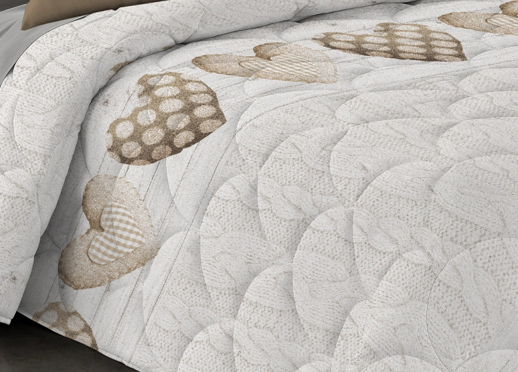 Trapunta Piumone Invernale Linea Pensieri Delicati Disegno New Orsetti - Singolo - Beige