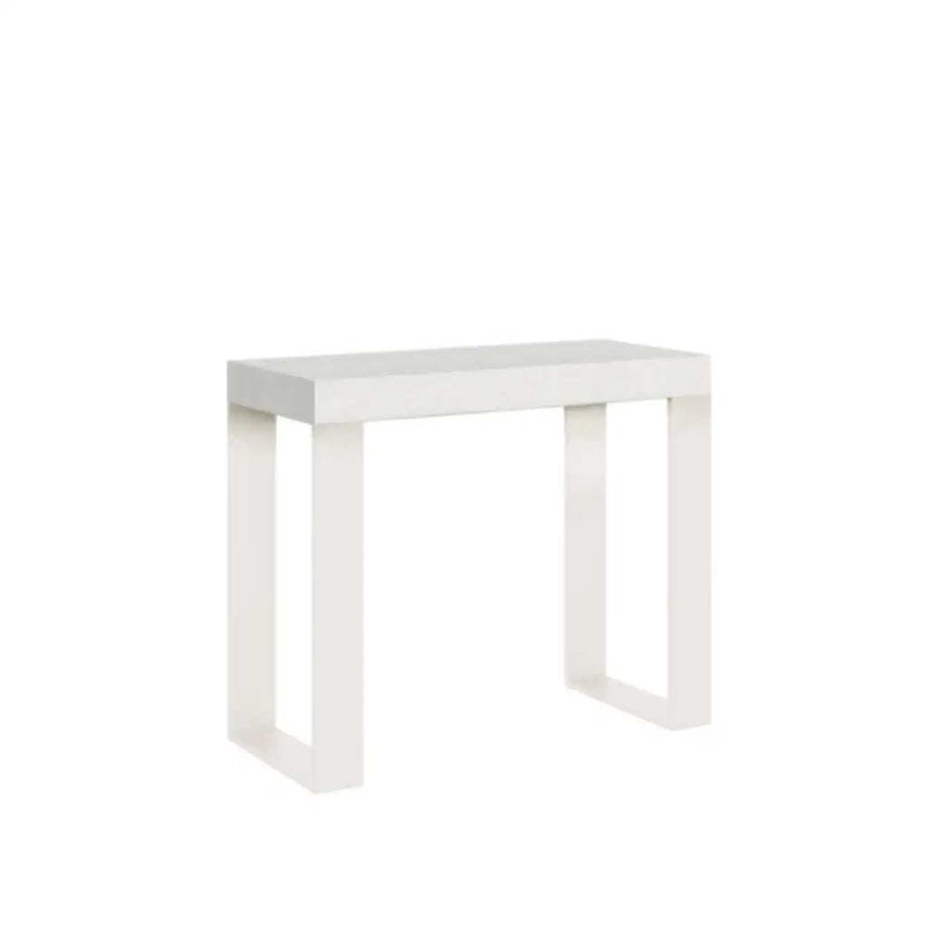 Consolle allungabile 90x40/196 cm Tecno Small bianco frassino gambe bianche