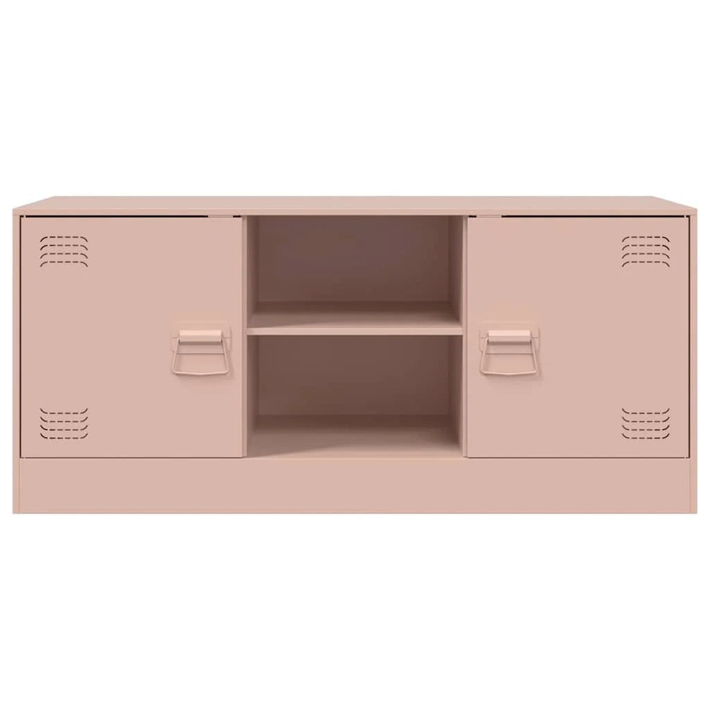Mobile TV multimediale scaffale TV credenza TV sala da pranzo soggiorno camera da letto rosa 99 x 39 x 44 cm acciaio rosa 02_0028305