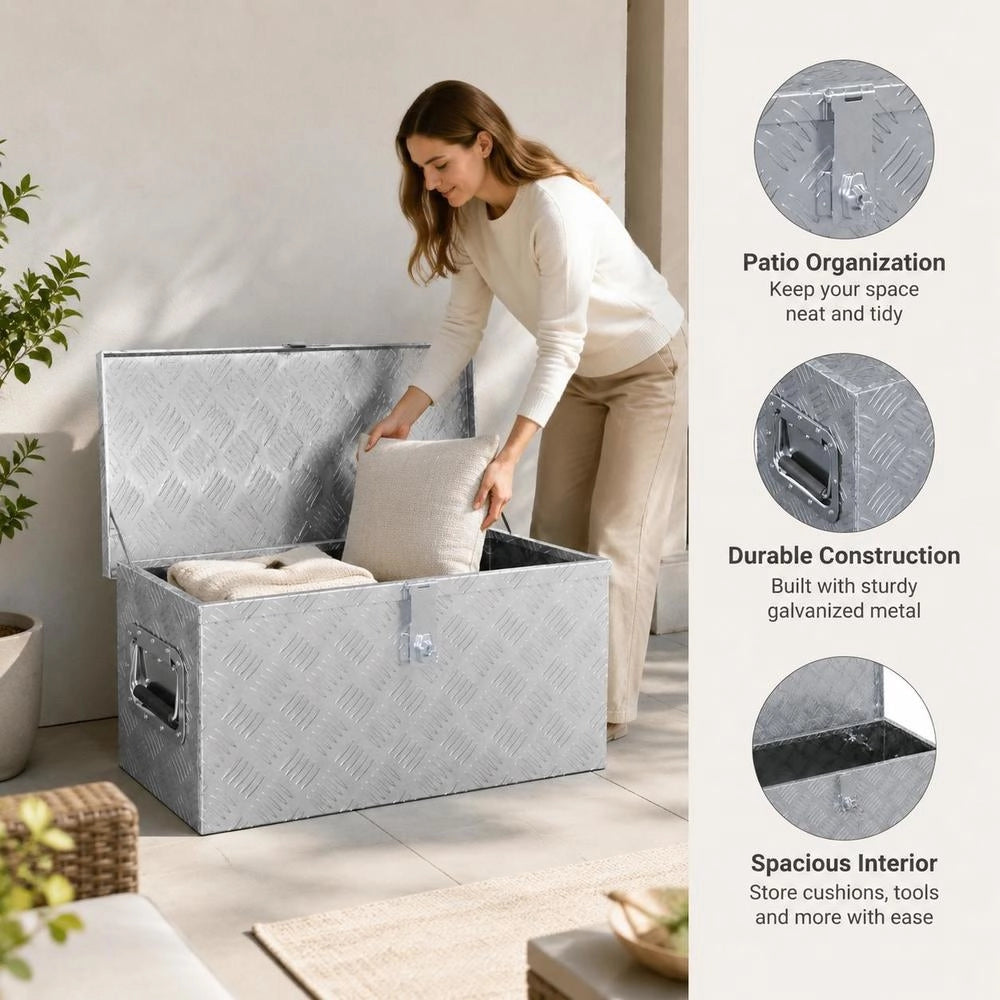 Aluminum Box 61.5 X 26.5 X 30 Cm Silver
