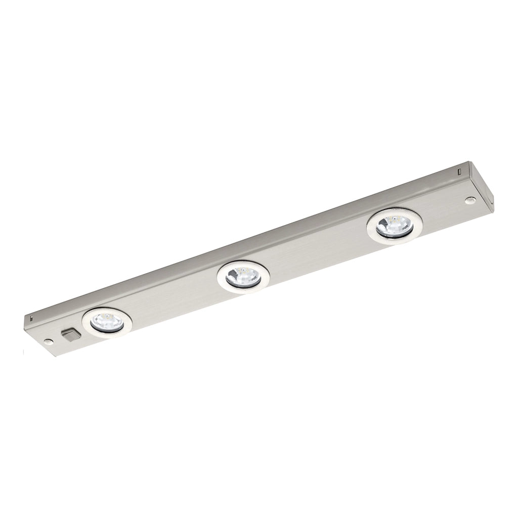 Applique Moderna Kob Led Acciaio Nichel Satinato 3 Luci Led 2,3W