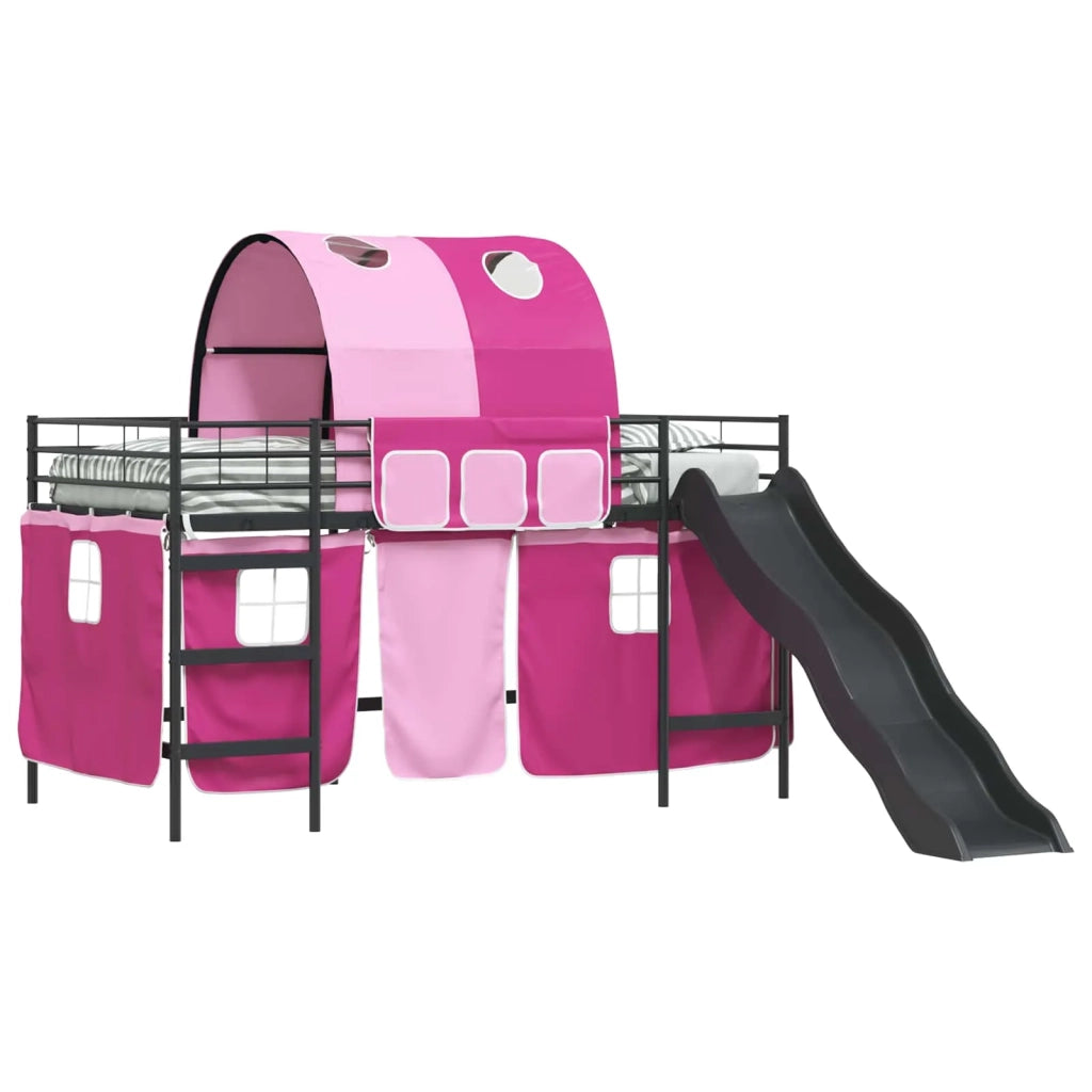 Struttura del letto loft per bambini Nero e rosa 100 x 200 cm 42020848