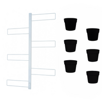 Tecnokit fioriera verticale Gemma cm 70x100 in acciaio, completa di 6 vasi pensili Comby diametro cm 14 e 6 vasi cm 10