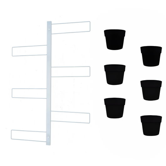 Tecnokit fioriera verticale Gemma cm 70x100 in acciaio, completa di 6 vasi pensili Comby diametro cm 14 e 6 vasi cm 10