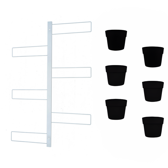 Tecnokit fioriera verticale Gemma cm 70x100 in acciaio, completa di 6 vasi pensili Comby diametro cm 14 e 6 vasi cm 10