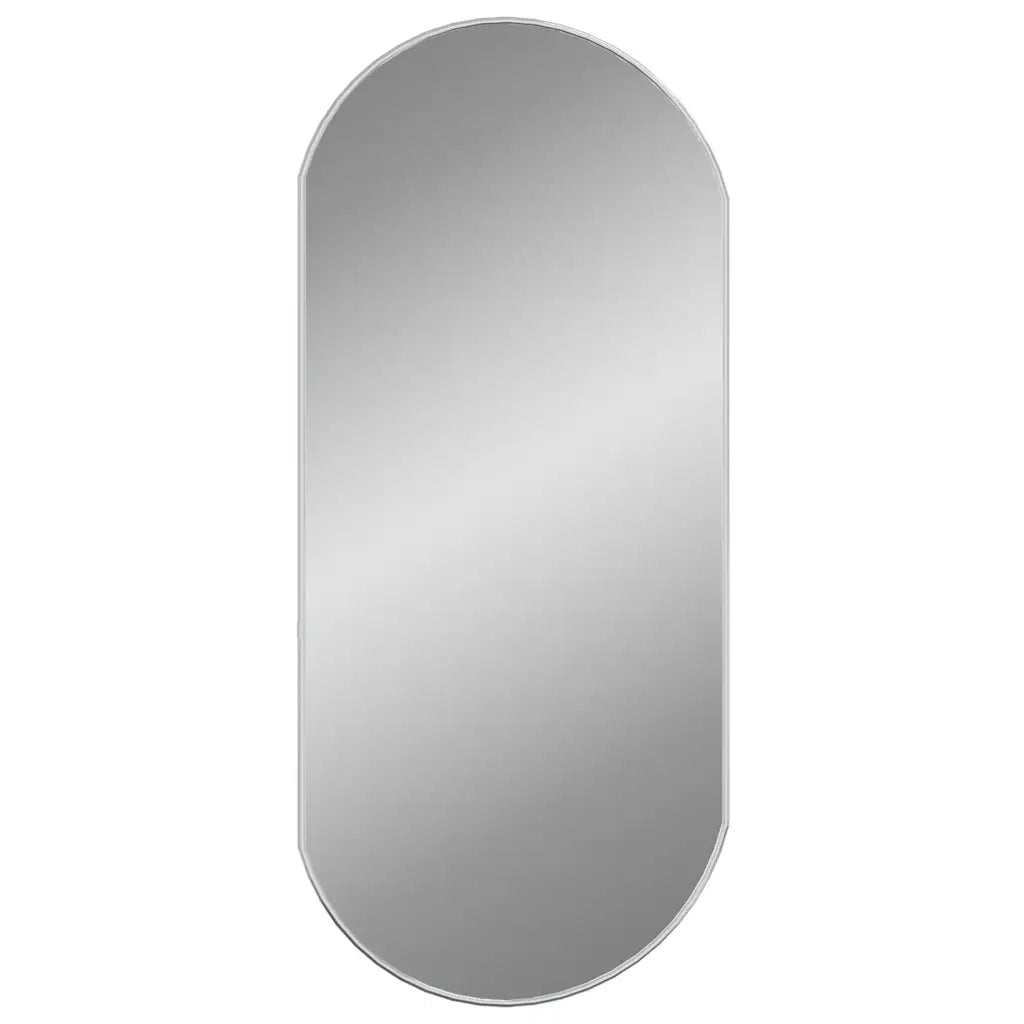 Specchio da Parete-Specchio a Muro-Specchio Decorativo Argento 90x40 cm Ovale
