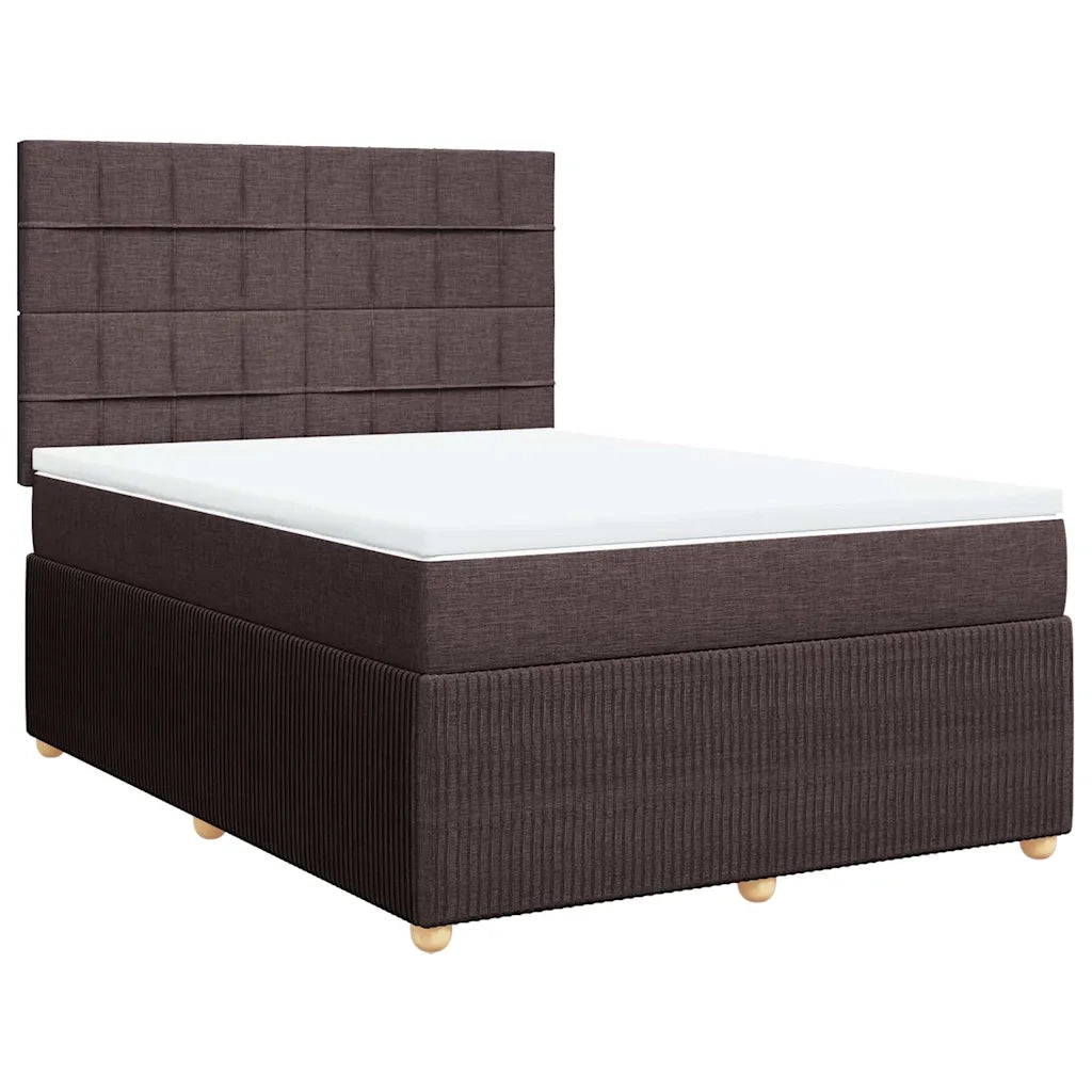 vidaXL Giroletto a Molle con Materasso Marrone Scuro 140x190cm Tessuto