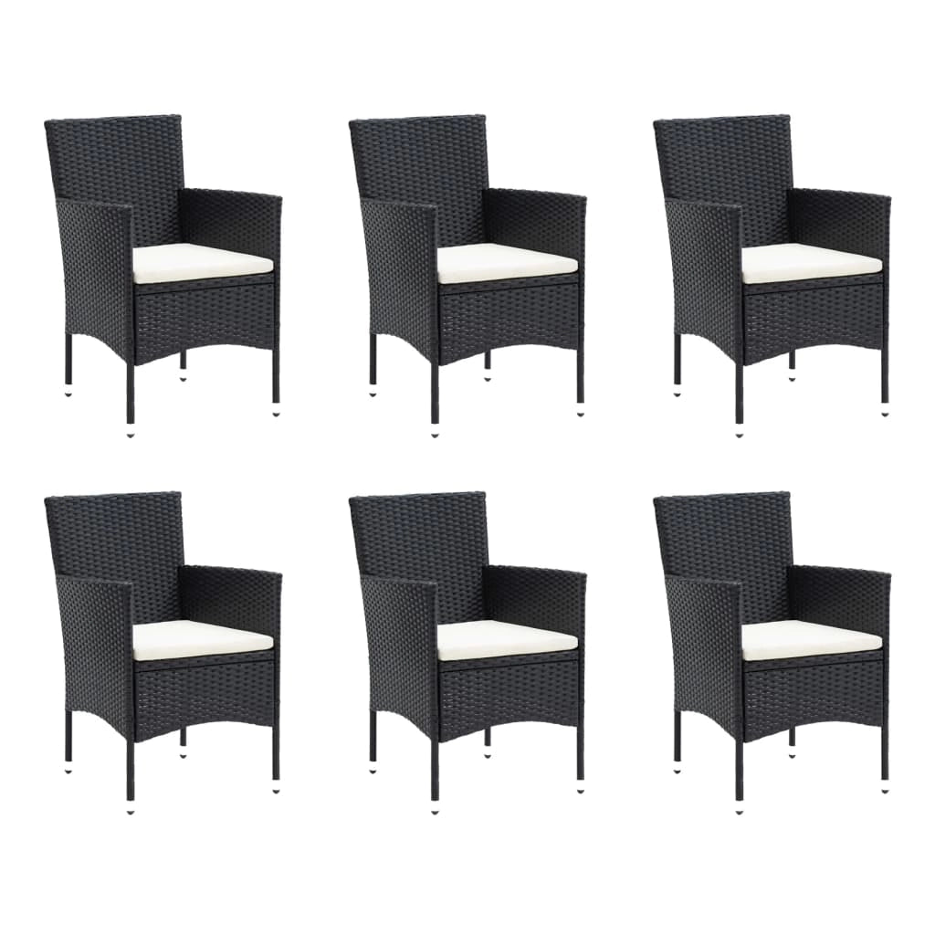 Set da pranzo da giardino in resina intrecciata nera da 7 pezzi e cuscini 02_0014915