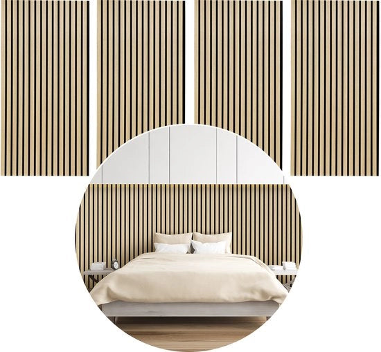Set di 2 pannelli acustici - legno - velluto nero - 60 x 120 x 2,1 cm