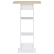 Tavolo da Bar Bianco e Rovere Sonoma 60x60x110 cm 280209