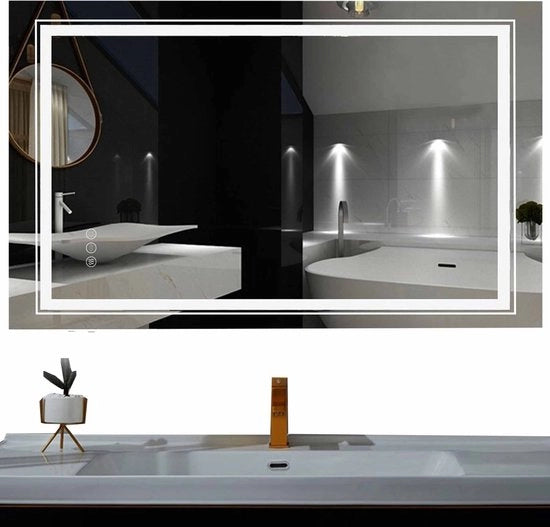Specchio Bagno con Illuminazione - Touchscreen - 3 Stand LED - Regolabile - Rettilineo o Orizzontale - Anti-condensazione
