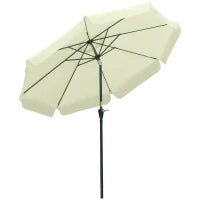 Ombrellone da Giardino e Terrazza Ø2.7x2.5 m Rotondo con Testa Inclinabile e Resistente ai Raggi UV 50+, Beige