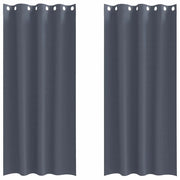 Tende Oscuranti | Tende Blackout con Anelli 2 pz Antracite 225 x 140 cm