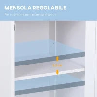 kleankin Mobiletto Armadietto 2 Cassetti, Mobile Bagno Design Anti-Ribaltamento da Bagno in MDF, 43x34x77 cm, Bianco