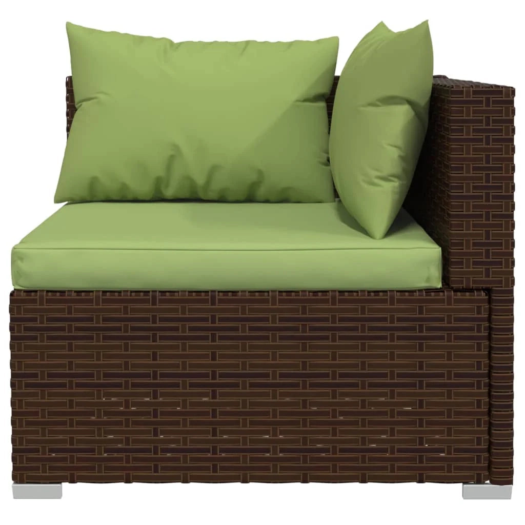 Set di mobili da giardino mobili da esterno 6 pezzi con cuscini resina intrecciata marrone 02_0016894
