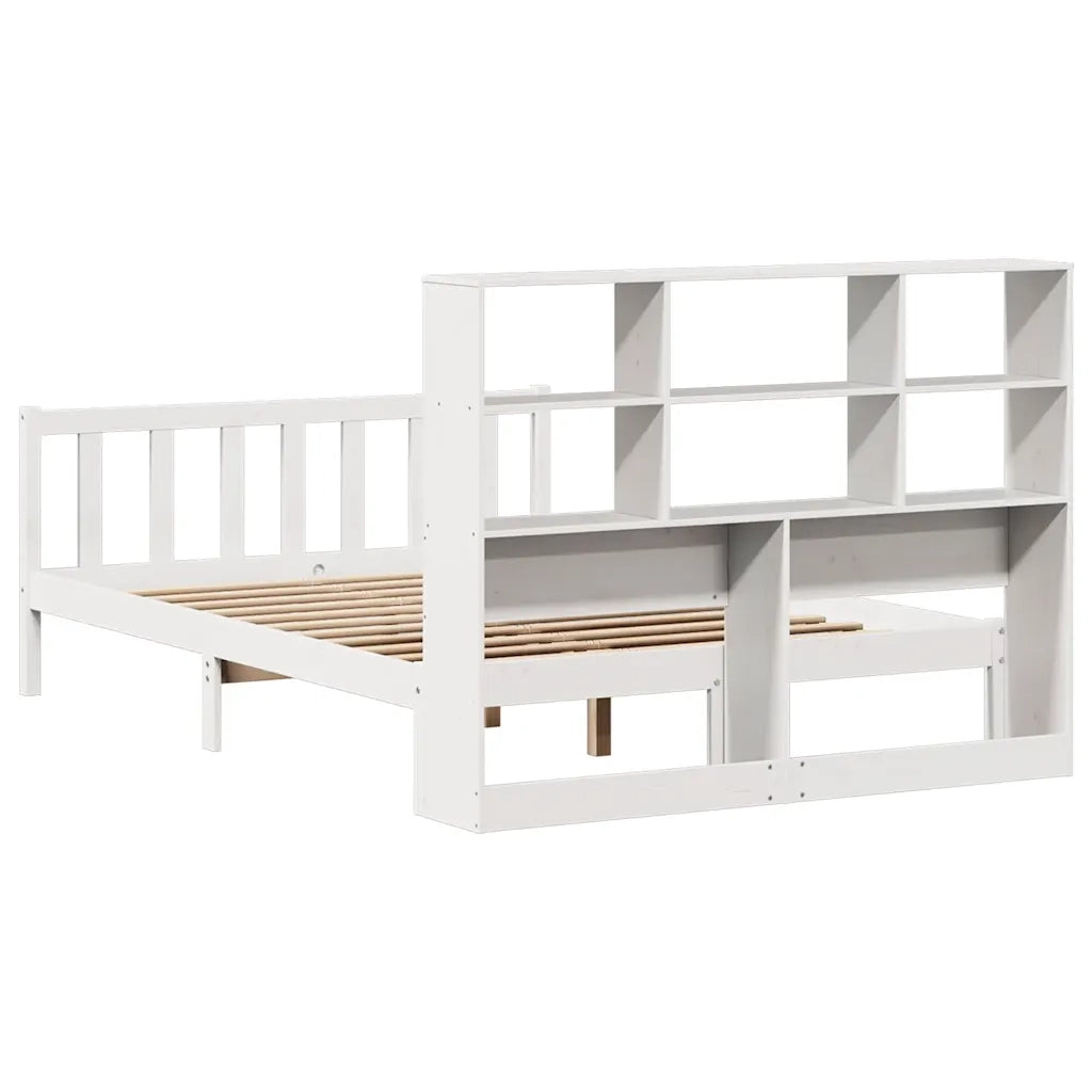 Letto Libreria senza Materasso Bianco 160x200 cm Legno di Pino 3321709