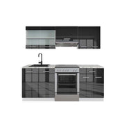 Vicco Cucina componibile Antracite lucido/bianco 200 cm PL Marmo