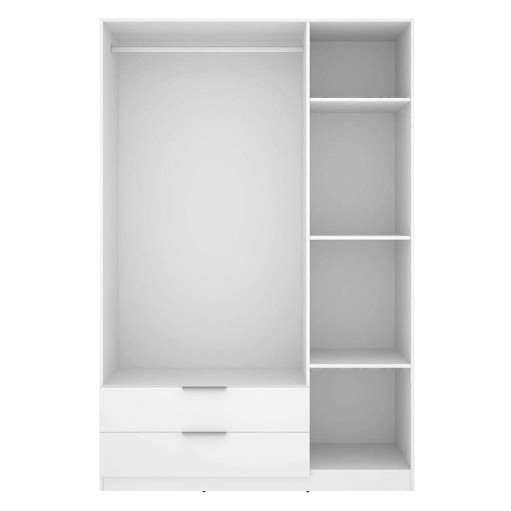 Armadio Camera da Letto Mayos, Guardaroba 3 Ante Appendiabiti, 51x137 cm Bianco