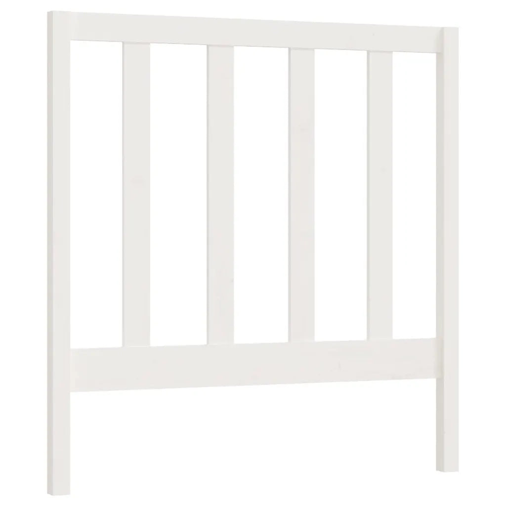 Testiera per Letto Bianca 95x4x100 cm in Legno Massello di Pino 822238