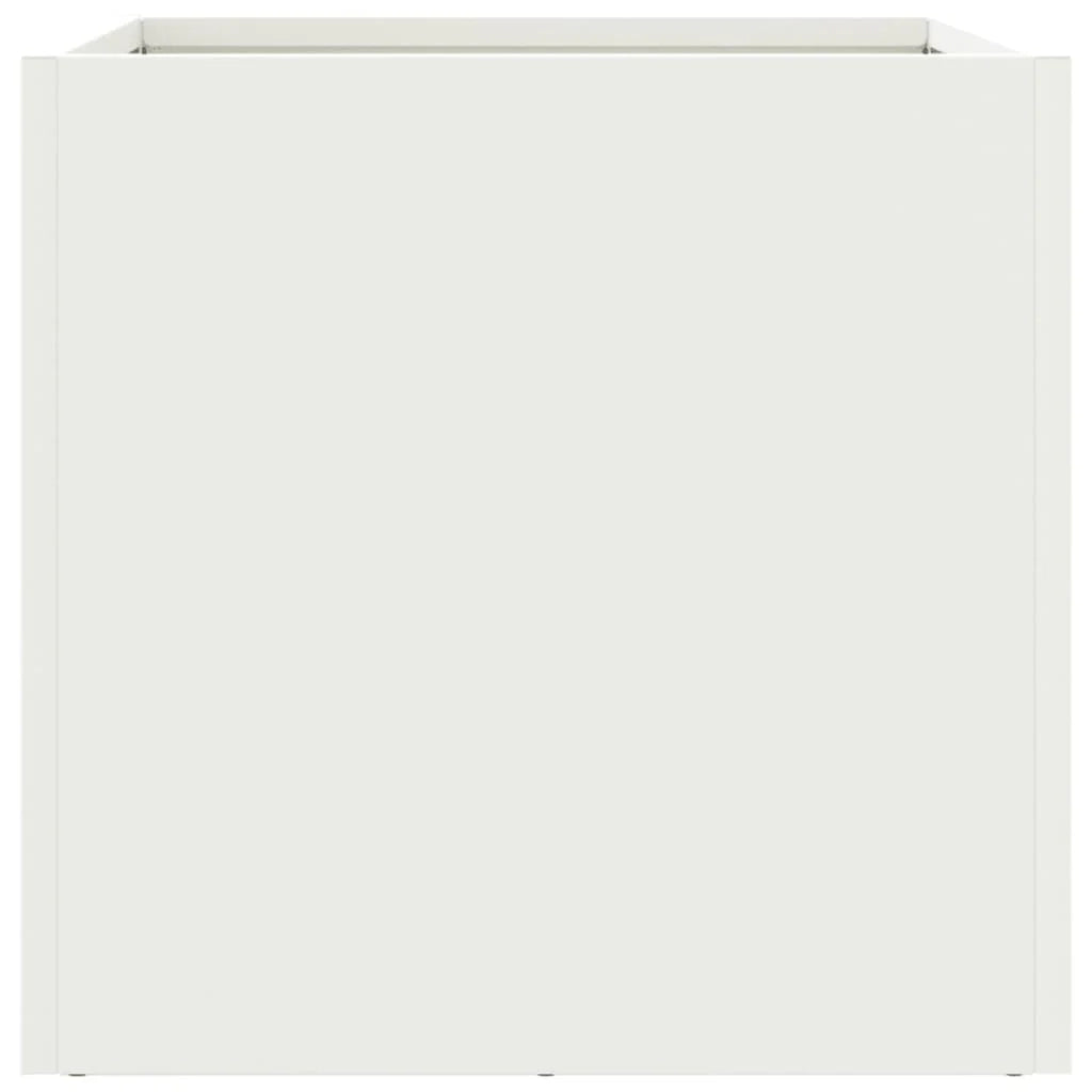 Fioriera rialzata per piante fiori giardino terrazze set da 2 32 x 30 x 29 cm acciaio bianco 02_0038932